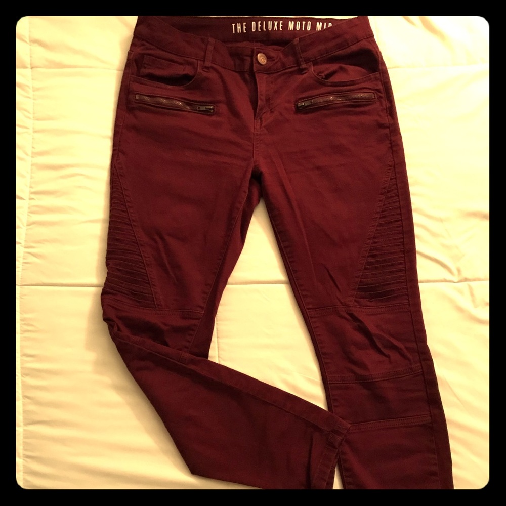 Mid rise red pants